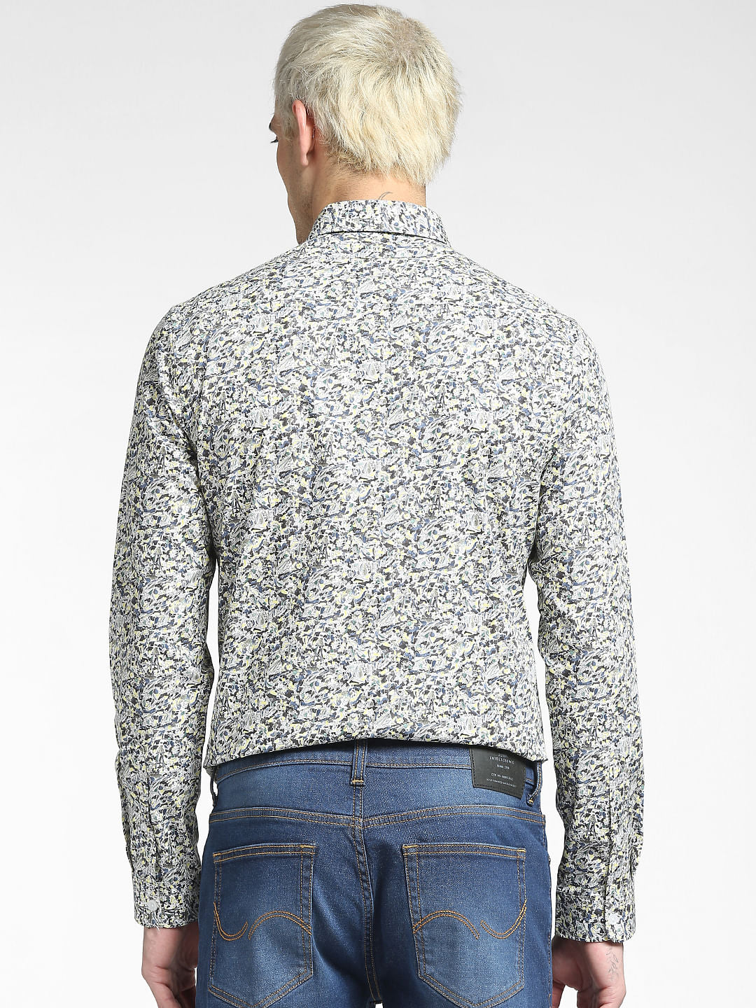 Blue Abstract Print Full Sleeves Shirt