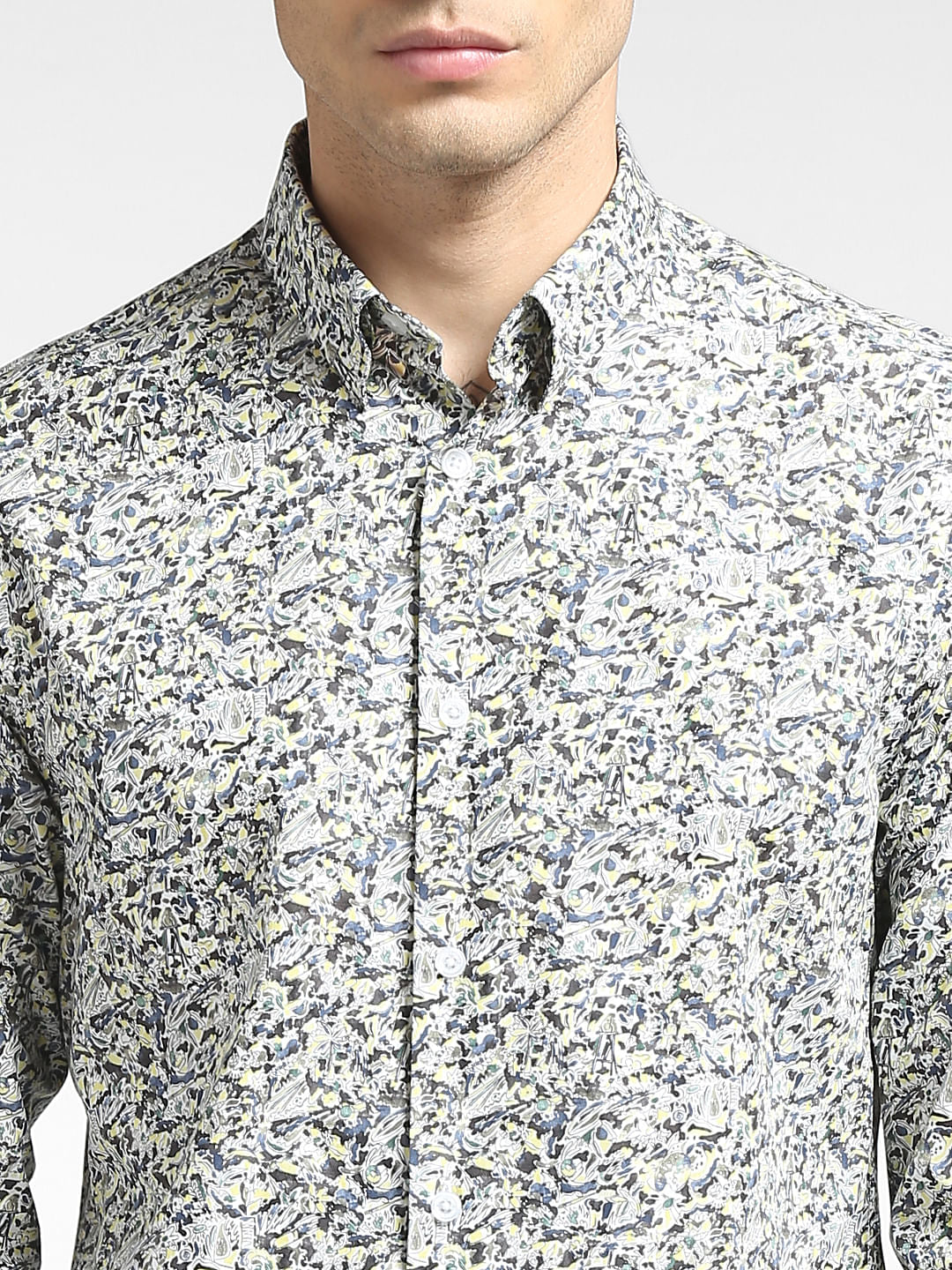 Blue Abstract Print Full Sleeves Shirt