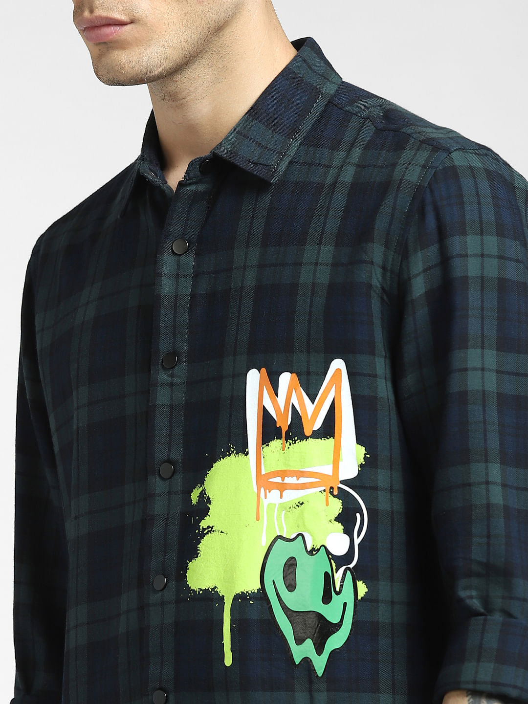 Green Check Full Sleeves Shirt