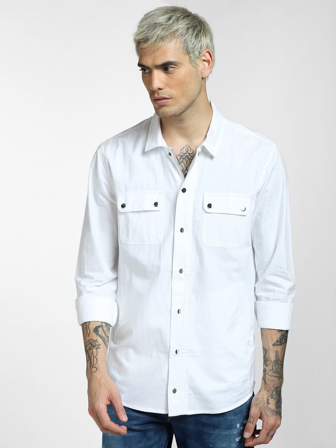 White Full Sleeves Shirt
