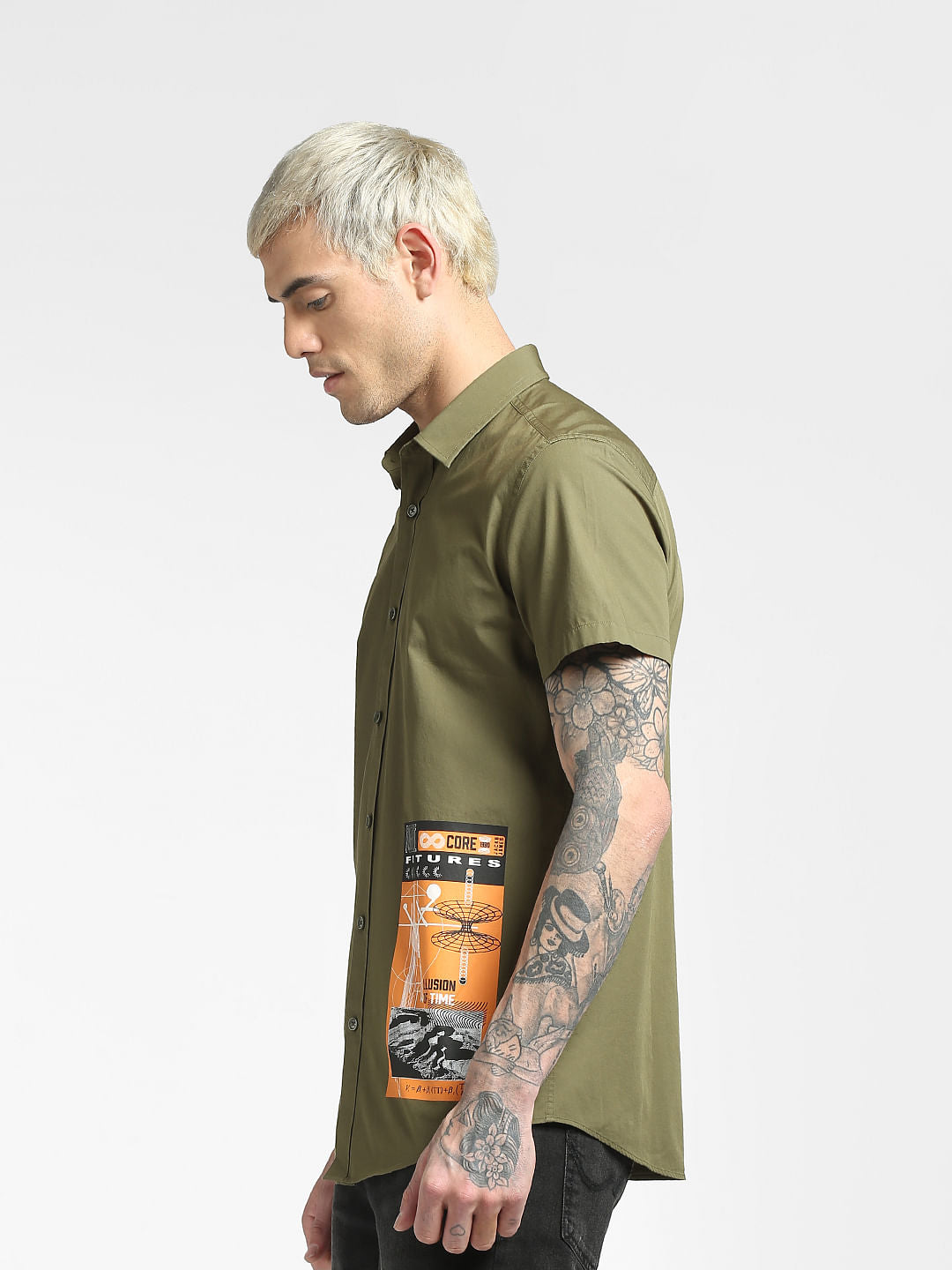 Green Oversized Half Sleeves Shirt