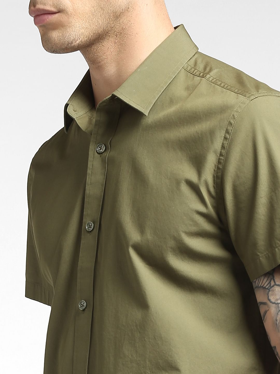 Green Oversized Half Sleeves Shirt