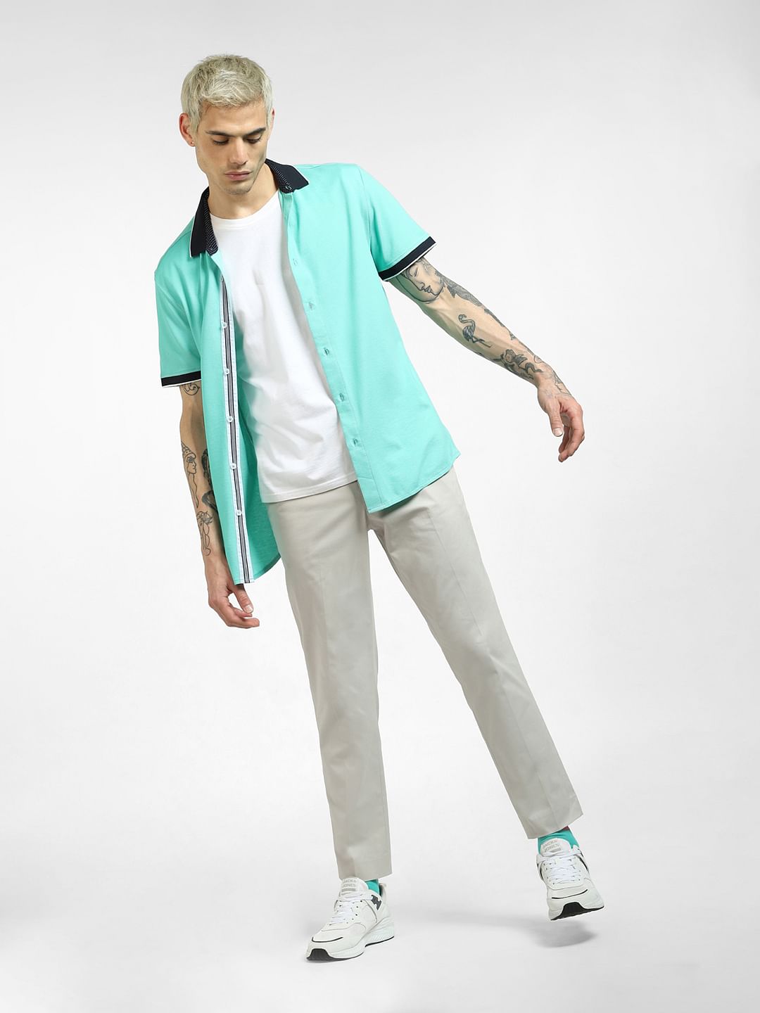 Turquoise Half Sleeves Shirt