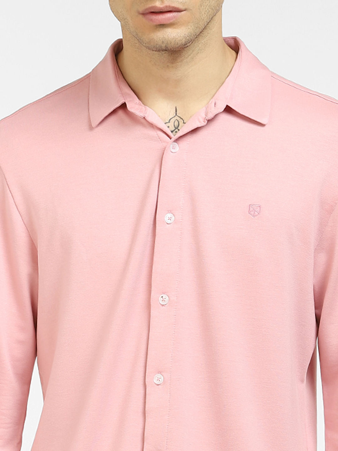 Pink Knit Full Sleeves Shirt