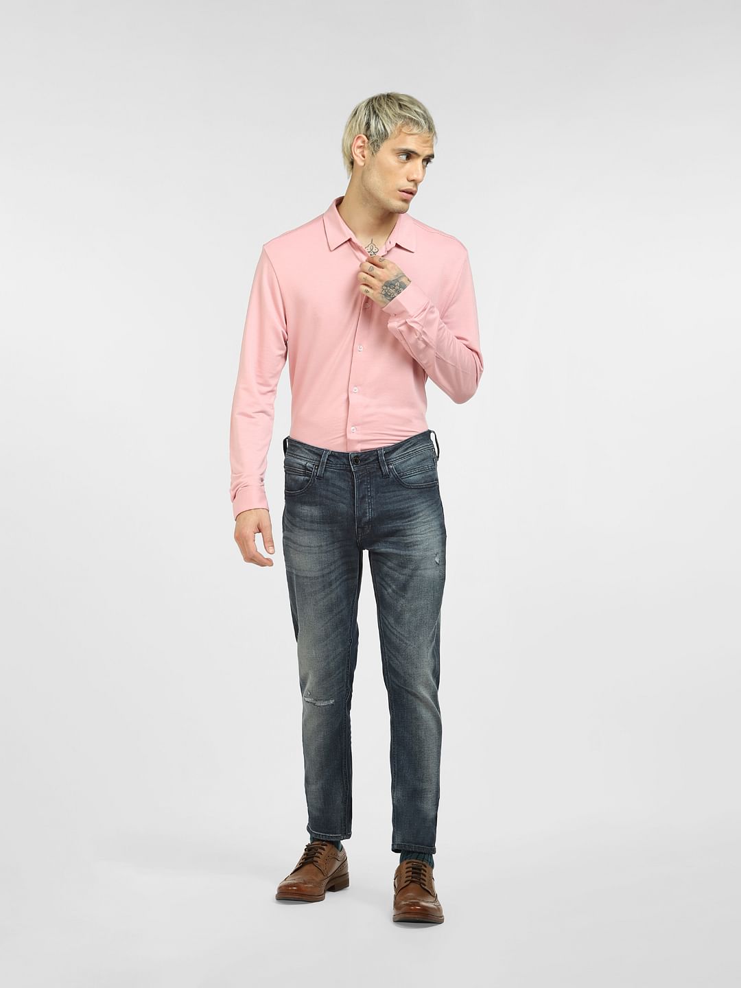 Pink Knit Full Sleeves Shirt
