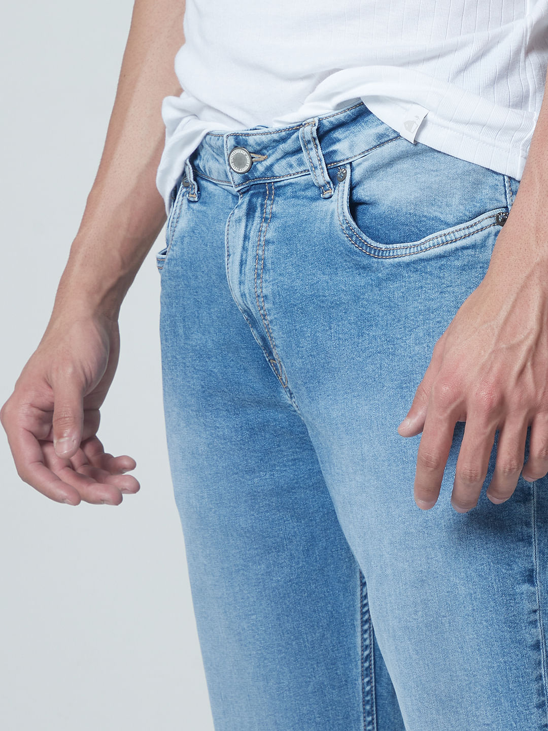 JACK&JONES LIGHT BLUE High RISE BOOTCUT JEANS