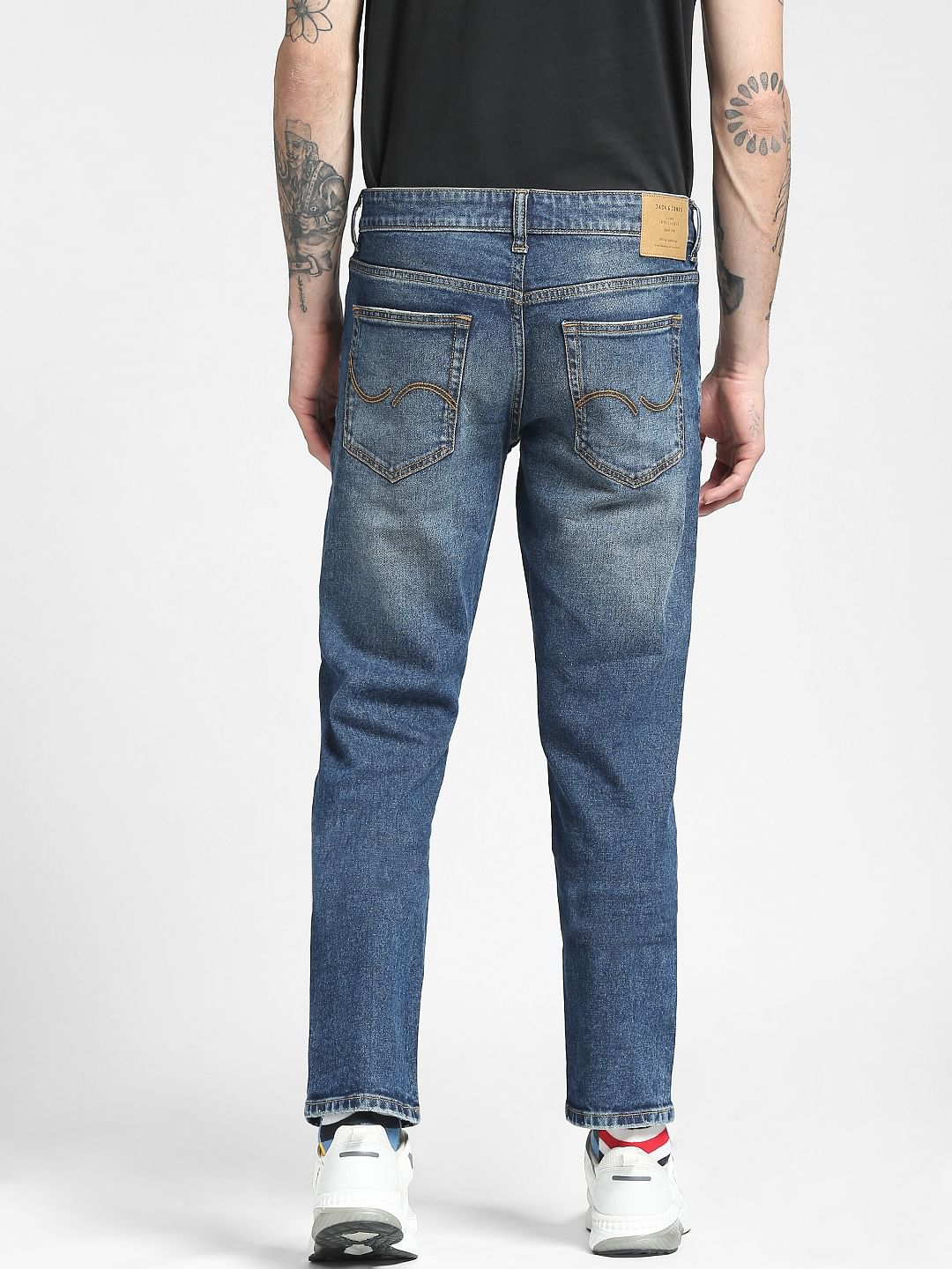 Blue Low Rise Glenn Slim Ripped Jeans