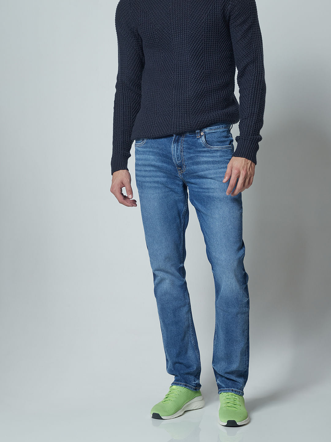 Blue Low Rise Glenn Slim Jeans