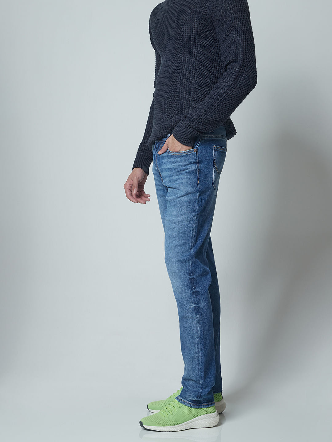 Blue Low Rise Glenn Slim Jeans