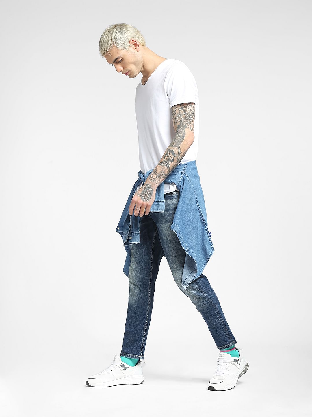 Blue Low Rise Glenn Slim Jeans - 28/30
