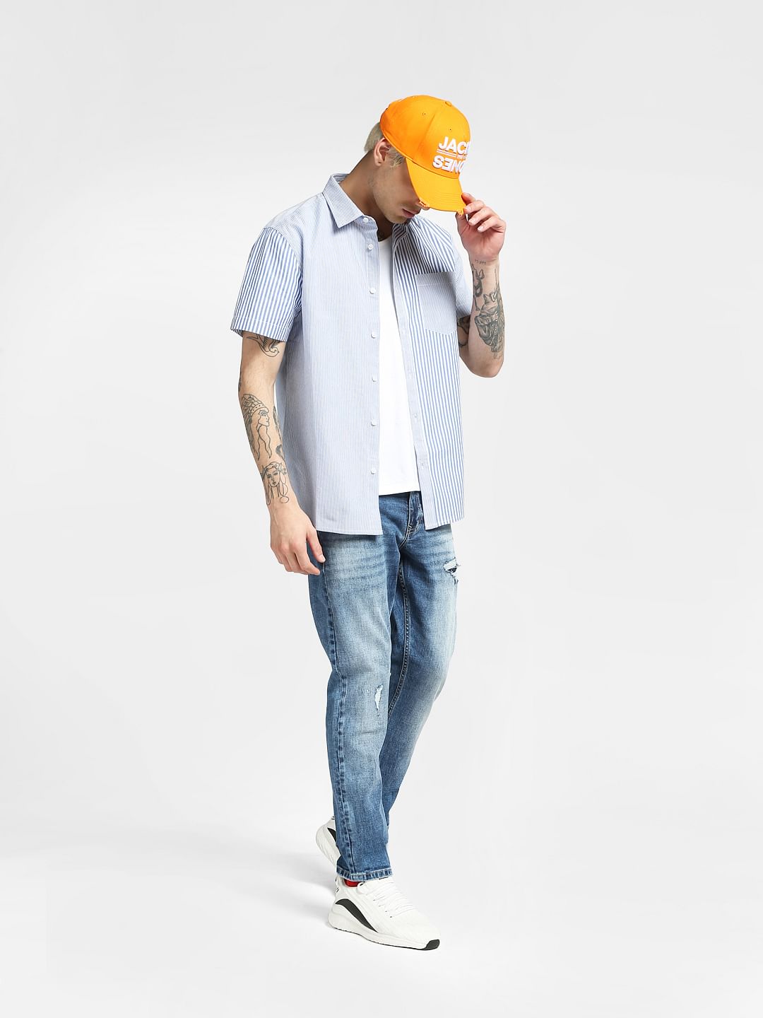 Blue Low Rise Glenn Ripped Slim Jeans - 28/30