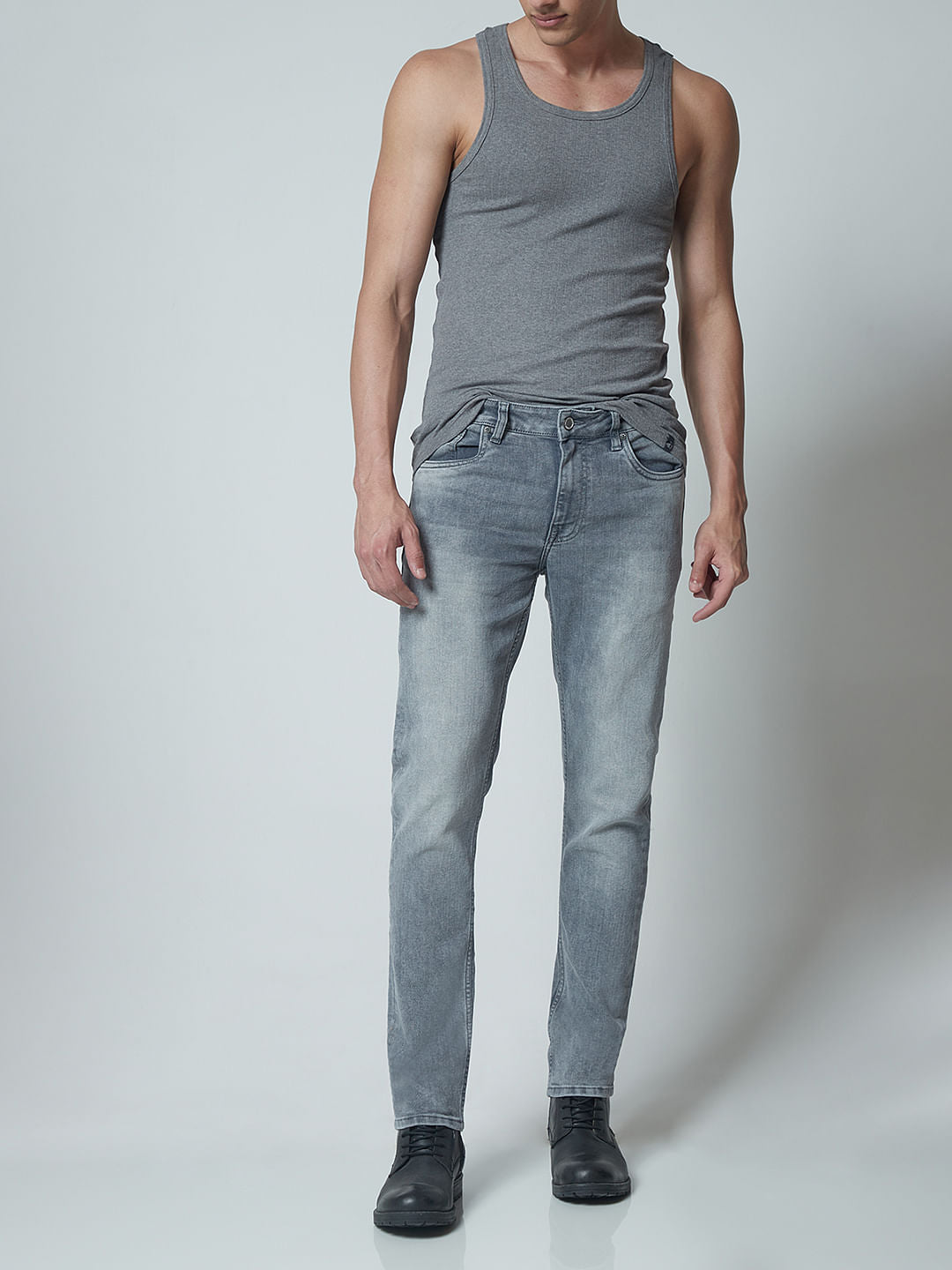 Grey Low Rise Ben Skinny Jeans