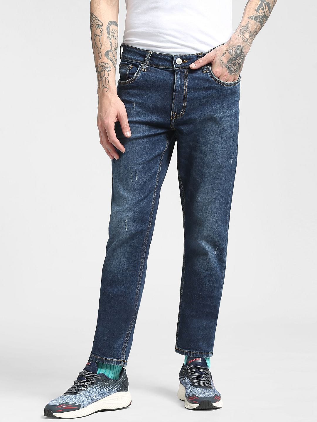 Blue Low Rise Glenn Slim Jeans