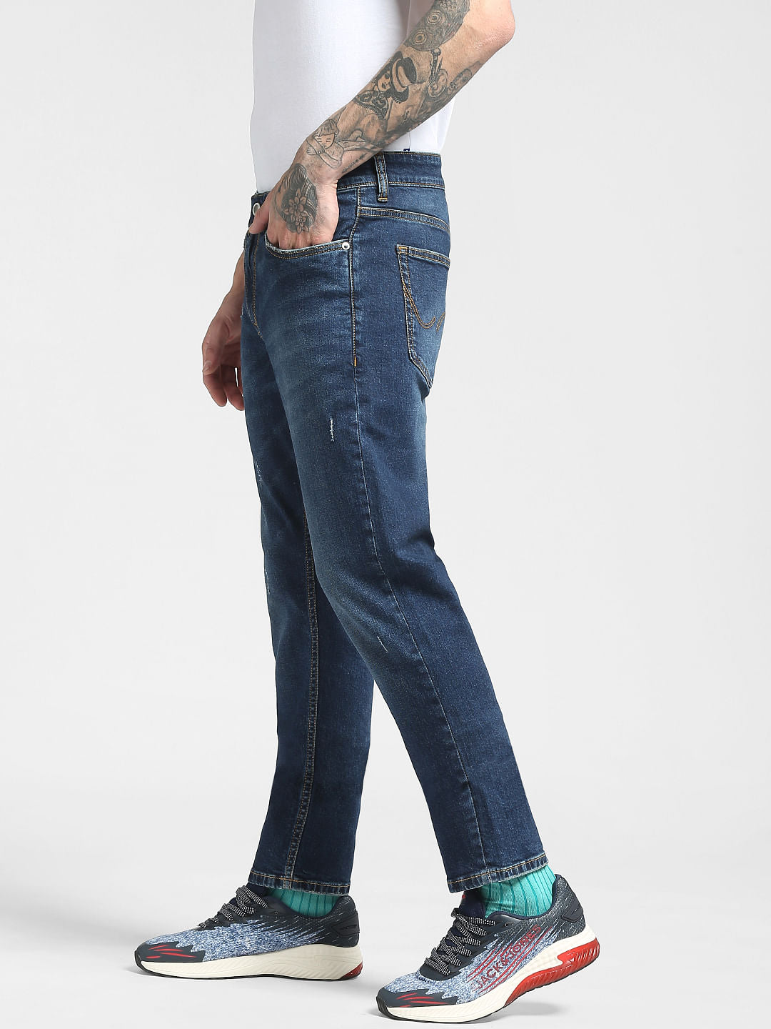 Blue Low Rise Glenn Slim Jeans