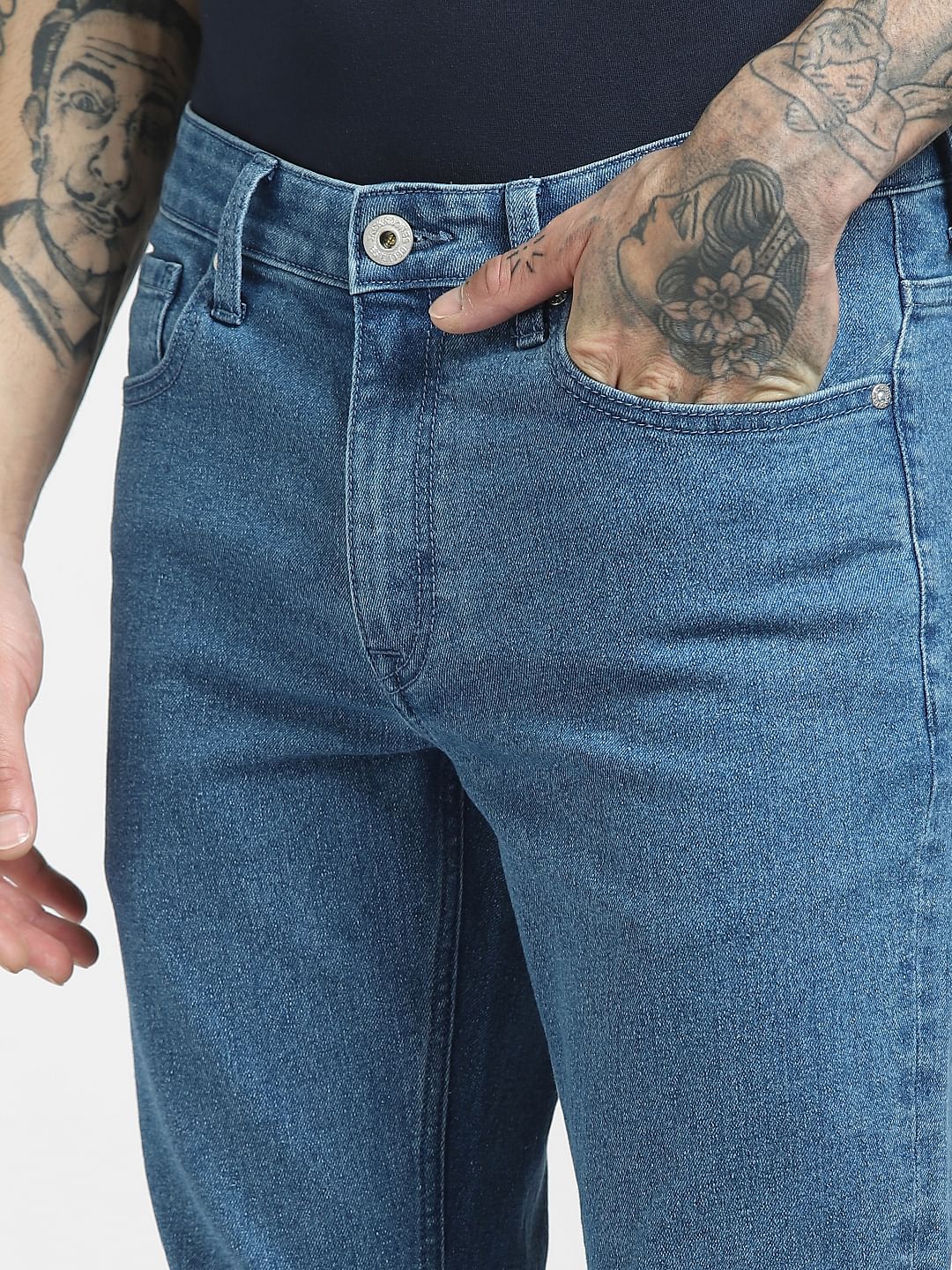 Blue Low Rise Glenn Slim Jeans