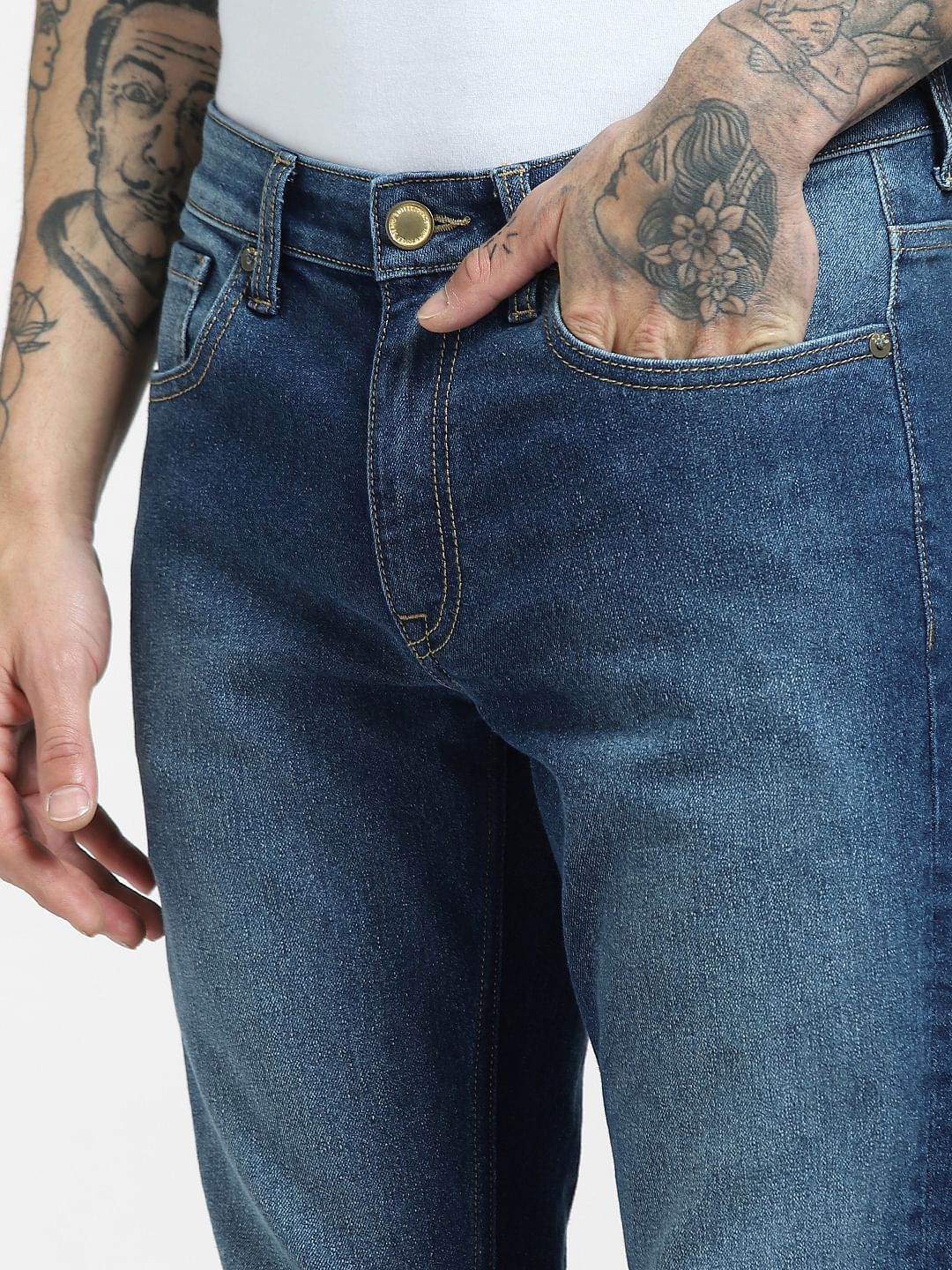 Blue Low Rise Glenn Slim Jeans