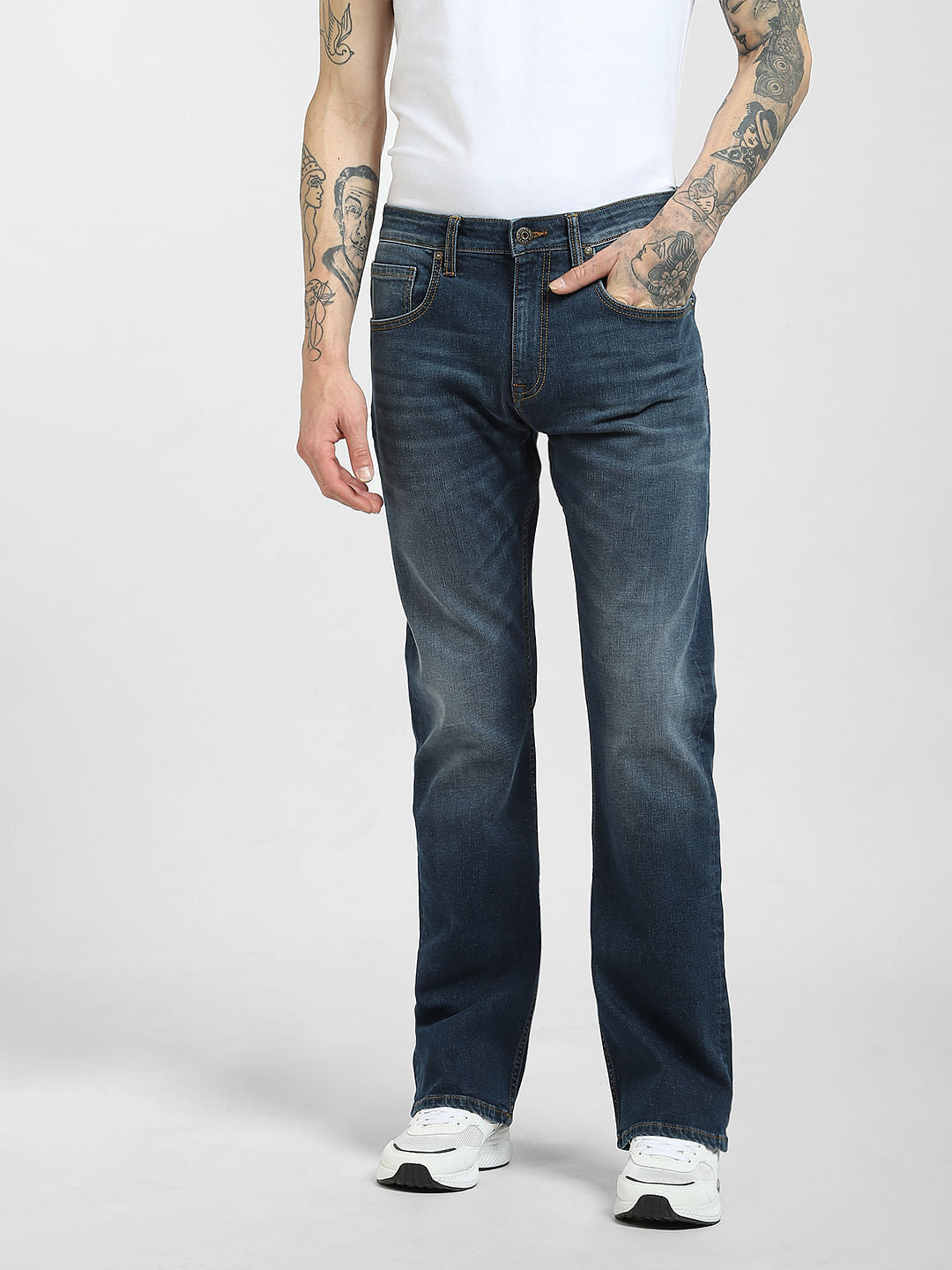 Blue High Rise Bootcut Jeans
