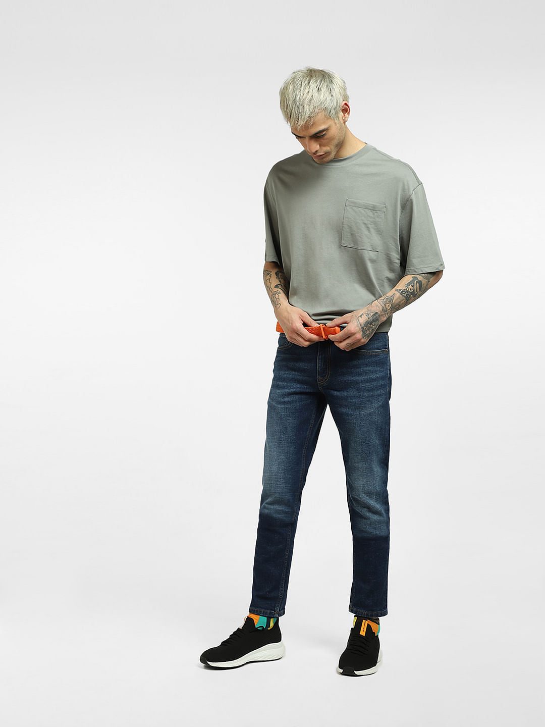 Blue Low Rise Bootcut Jeans