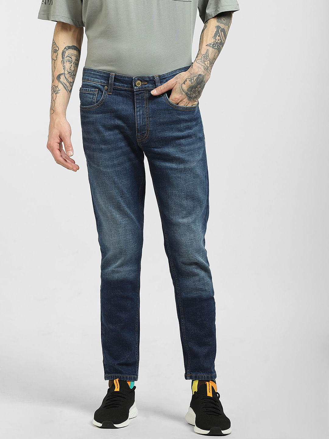 Blue Low Rise Bootcut Jeans