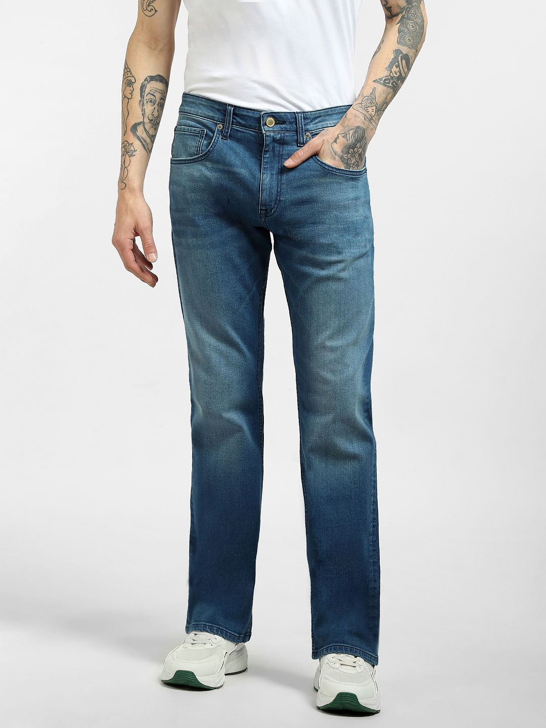 Blue High Rise Bootcut Jeans