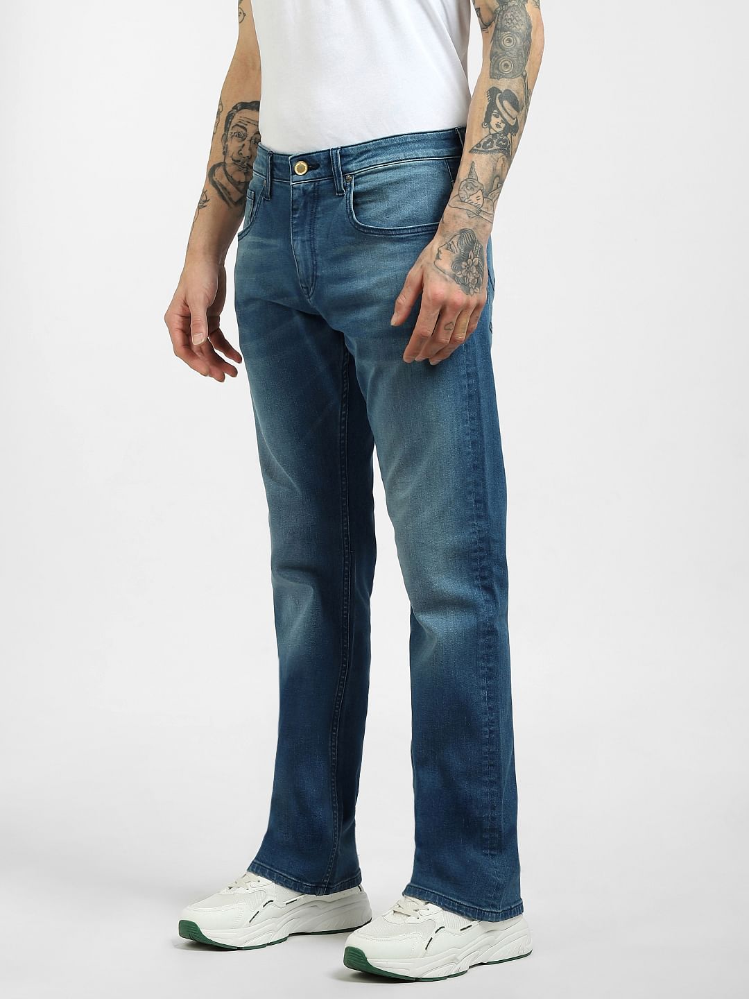 Blue High Rise Bootcut Jeans