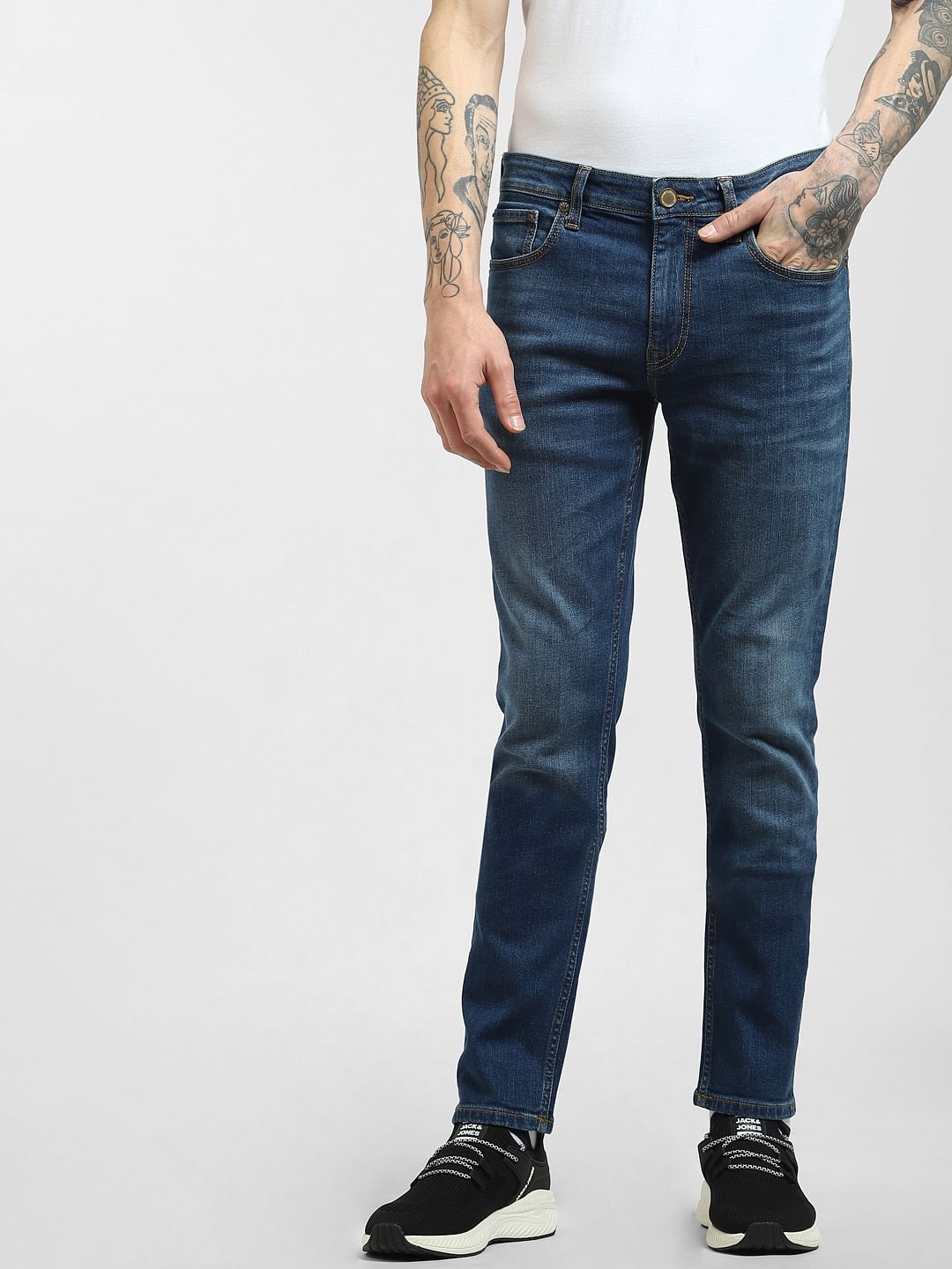 Blue Low Rise Glenn Slim Jeans