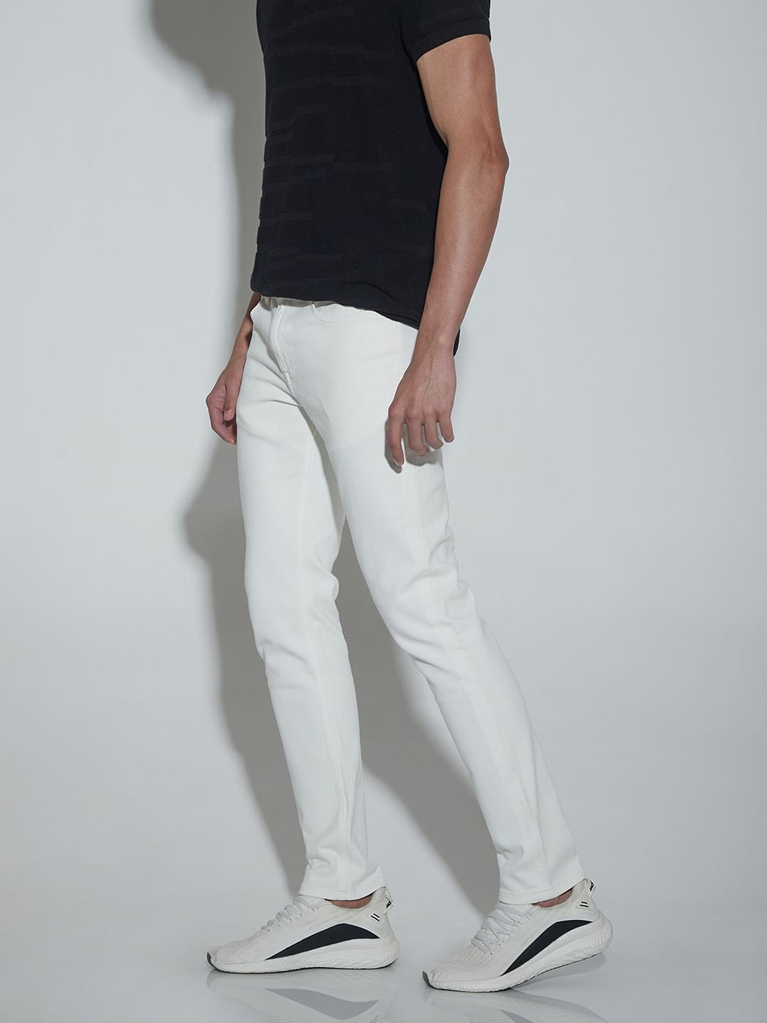 White Low Rise Glenn Slim Jeans