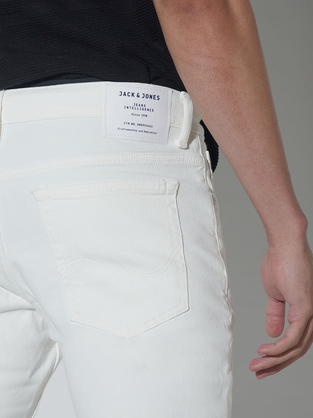 White Low Rise Glenn Slim Jeans