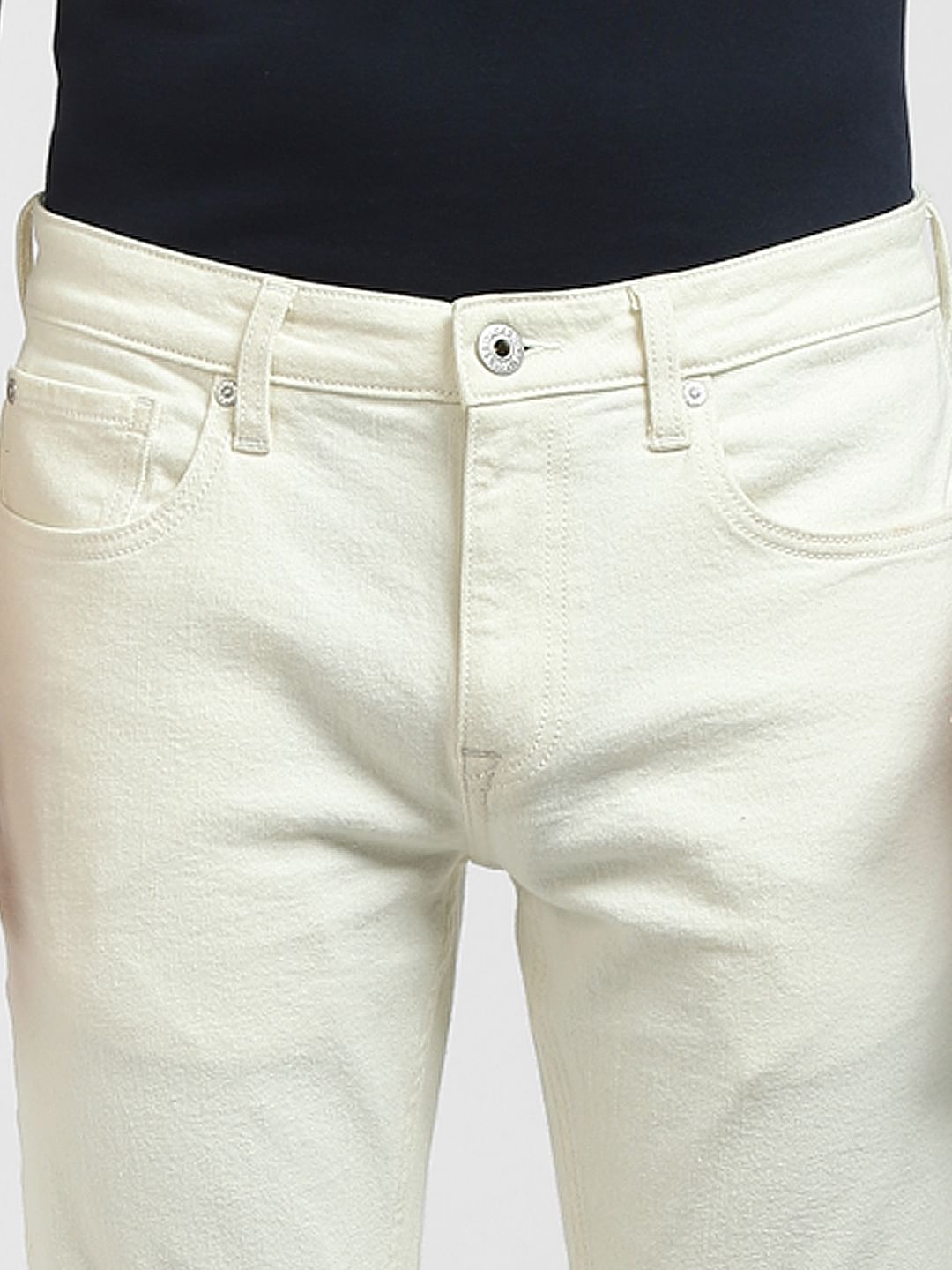 White Low Rise Ben Skinny Jeans