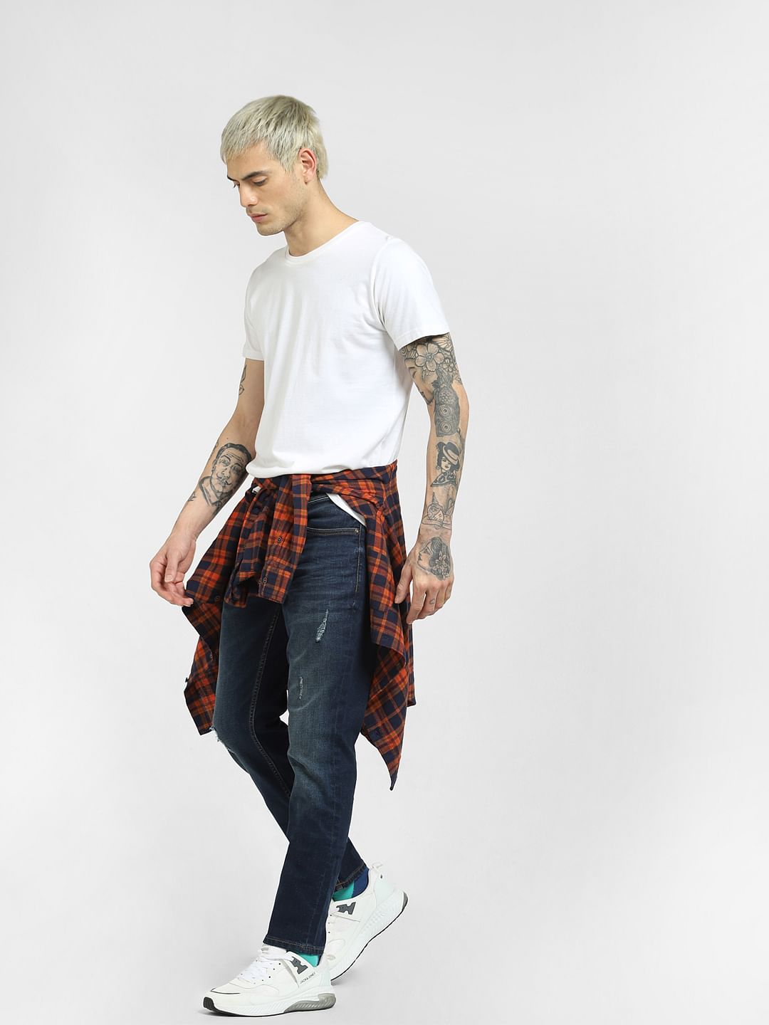 Blue Low Rise Glenn Slim Jeans