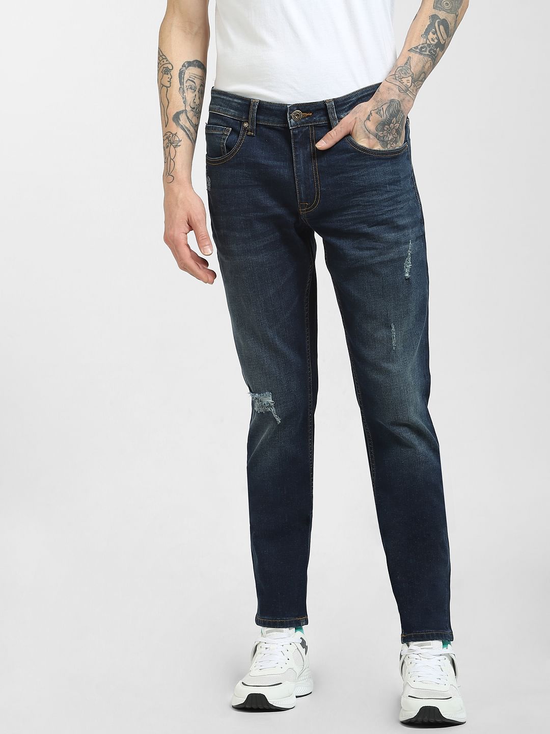 Blue Low Rise Glenn Slim Jeans