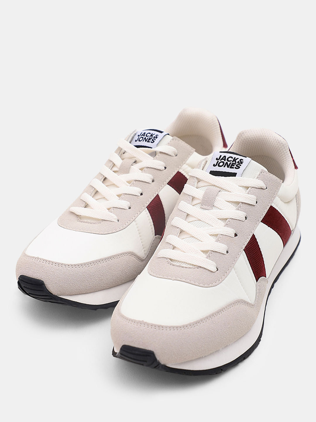 White Colourblocked Sneakers