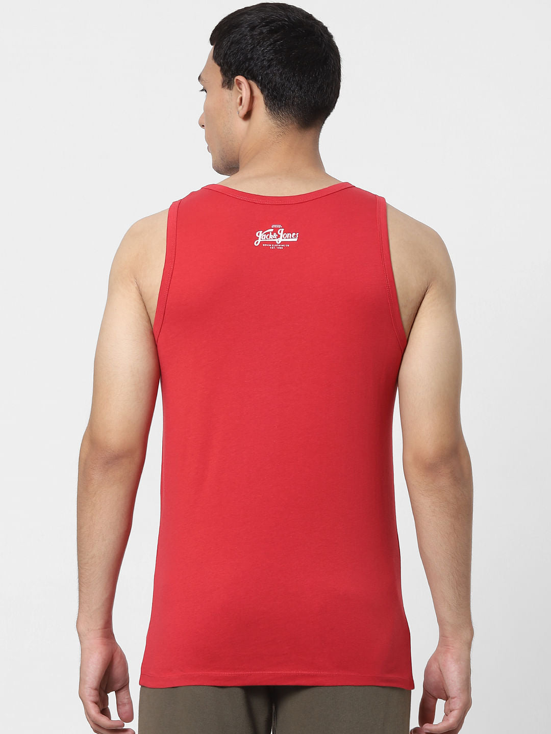 Red Logo Print Vest