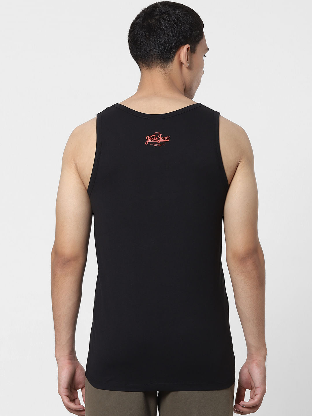 Black Text Print Vest