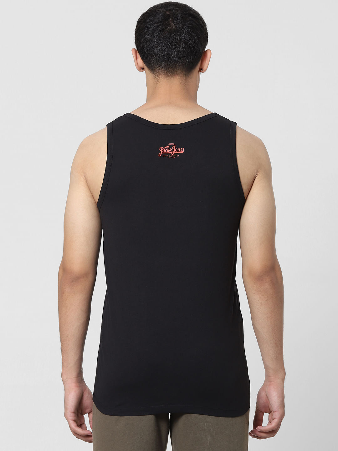 Black Text Print Vest