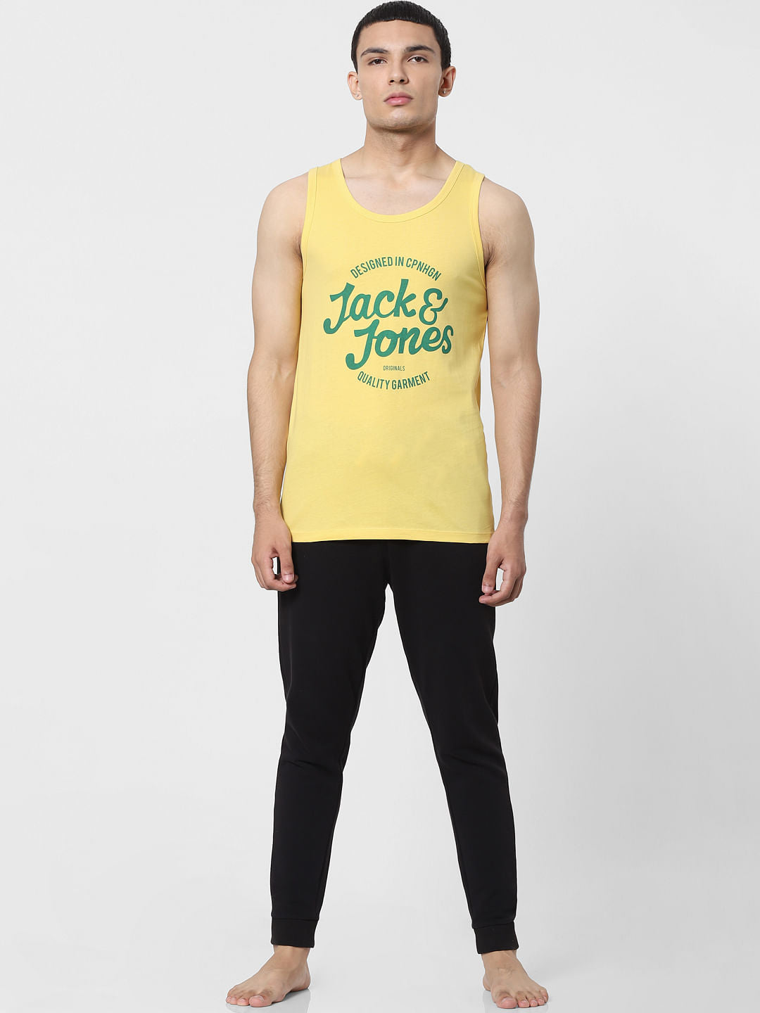 Yellow Logo Print Vest - S