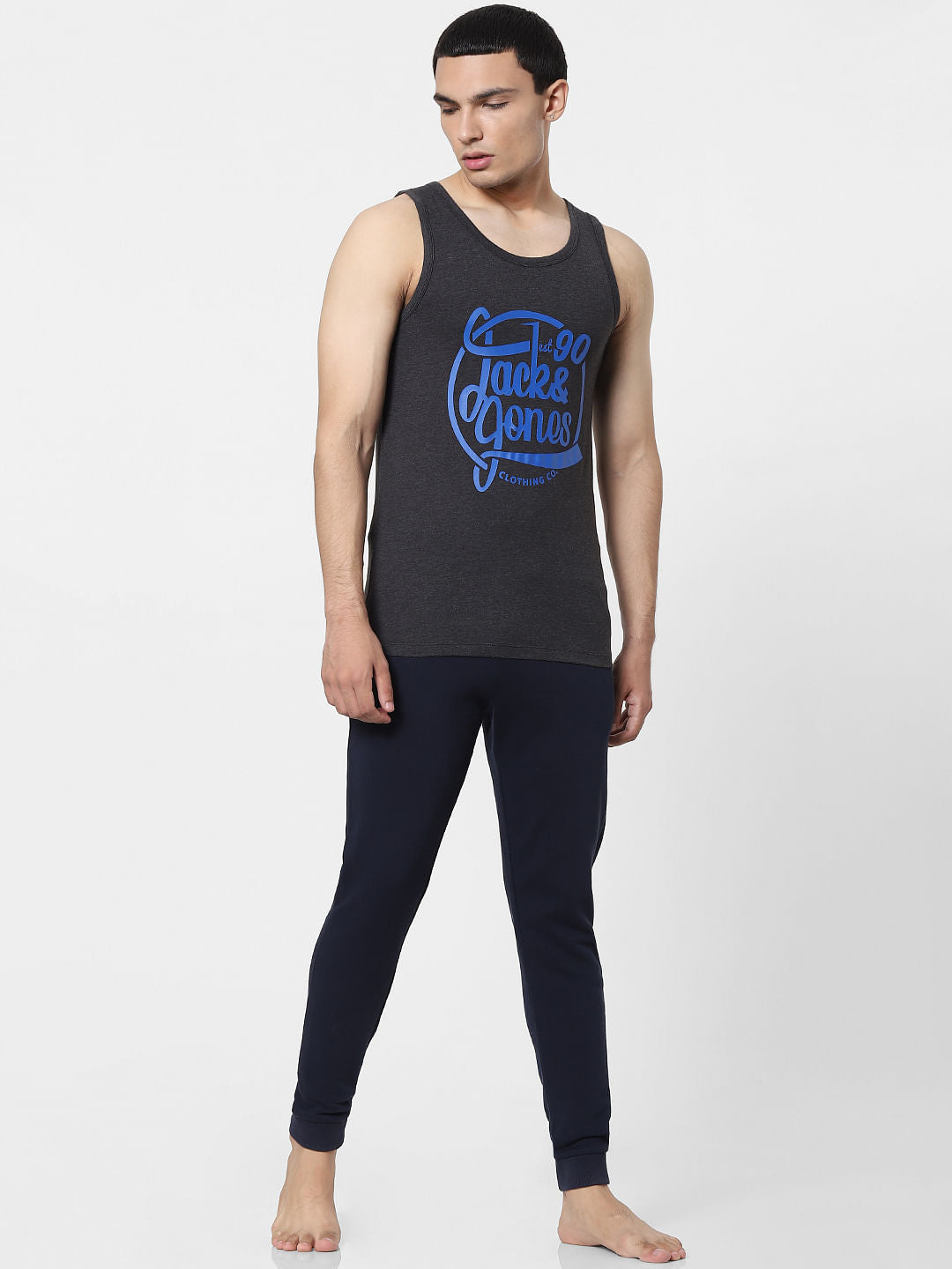 Grey Logo Print Vest - S