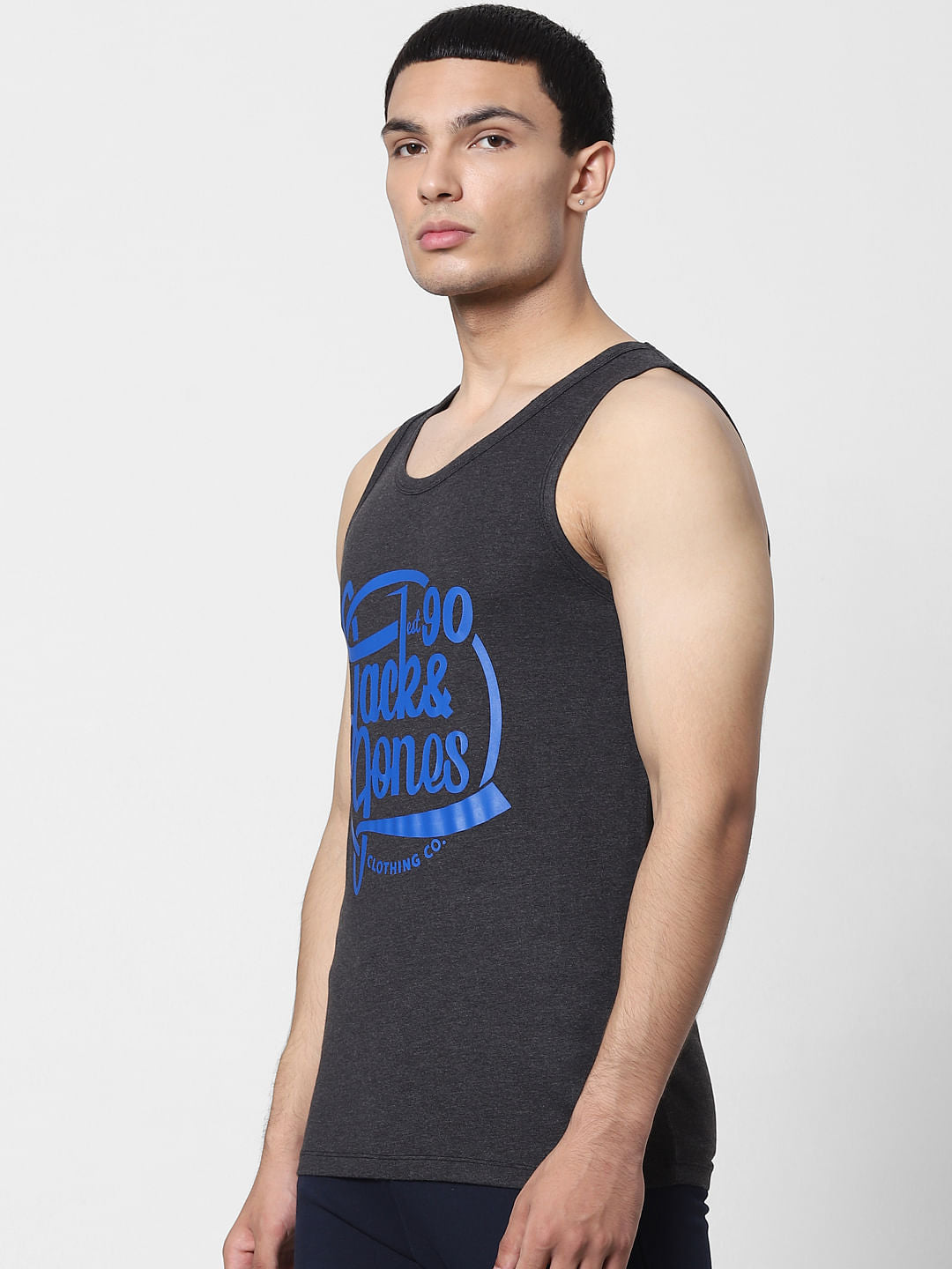 Grey Logo Print Vest