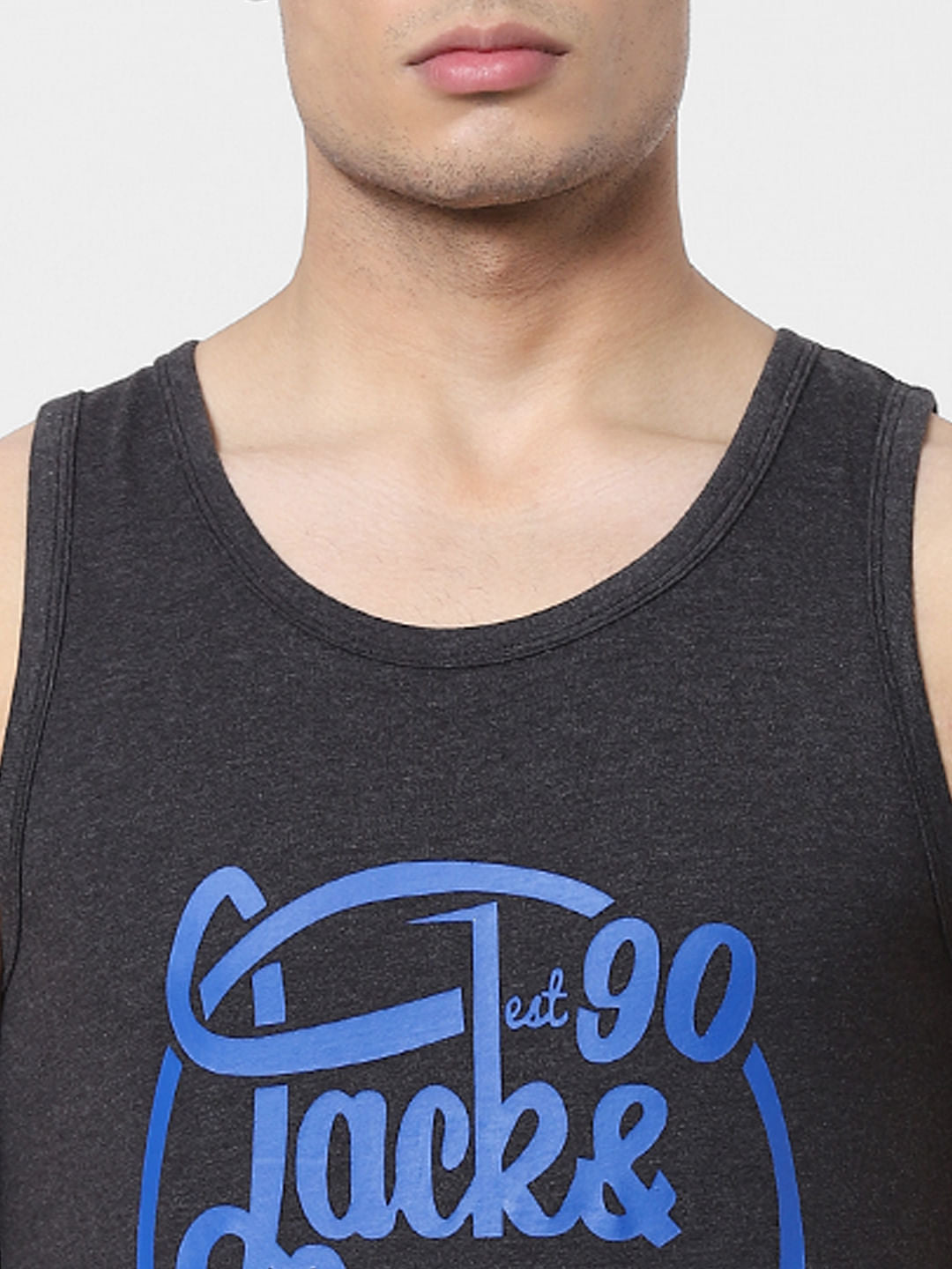Grey Logo Print Vest