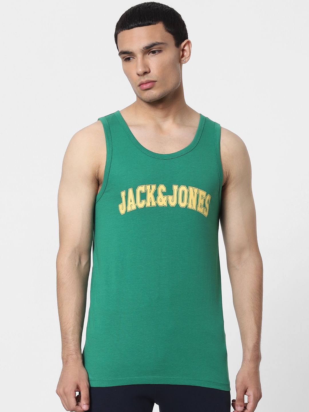 Green Logo Print Vest