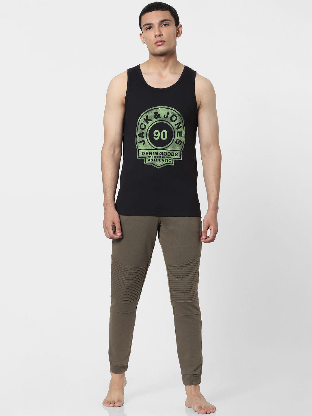 Black Logo Print Vest - S