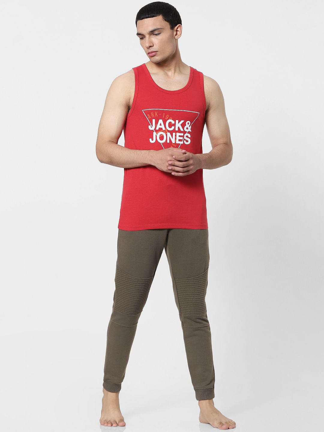 Red Logo Print Vest - S