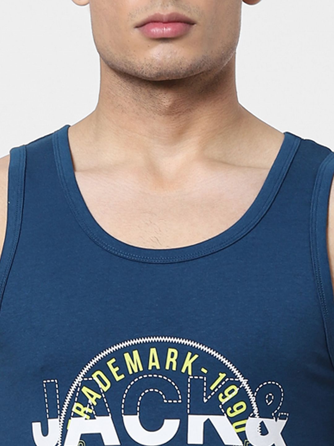 Blue Logo Print Vest