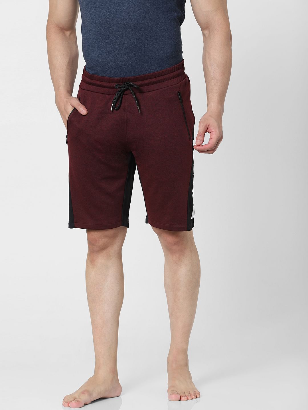 Maroon Mid Rise Sweatshorts
