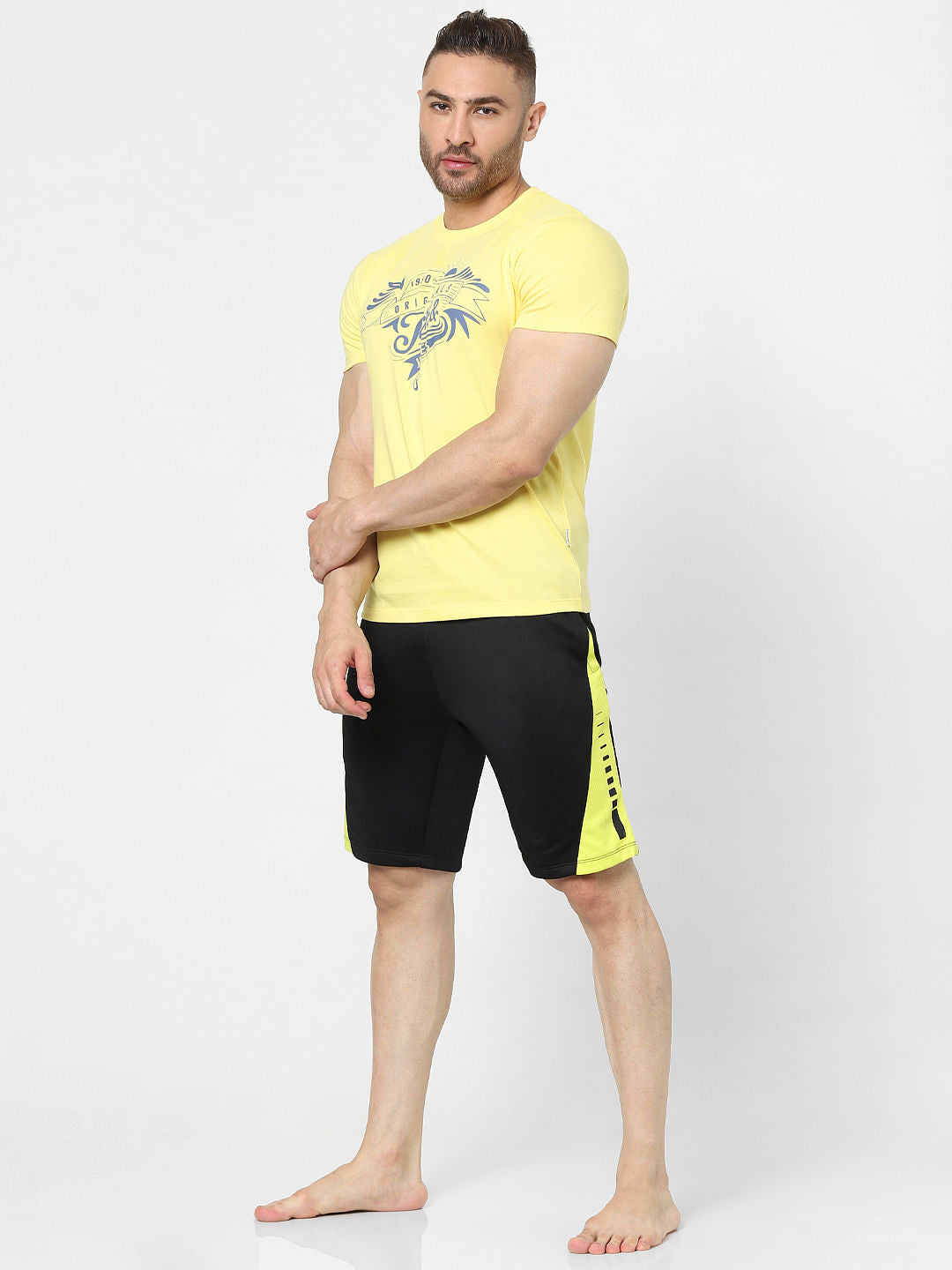 Black Colourblocked Gym Shorts - S
