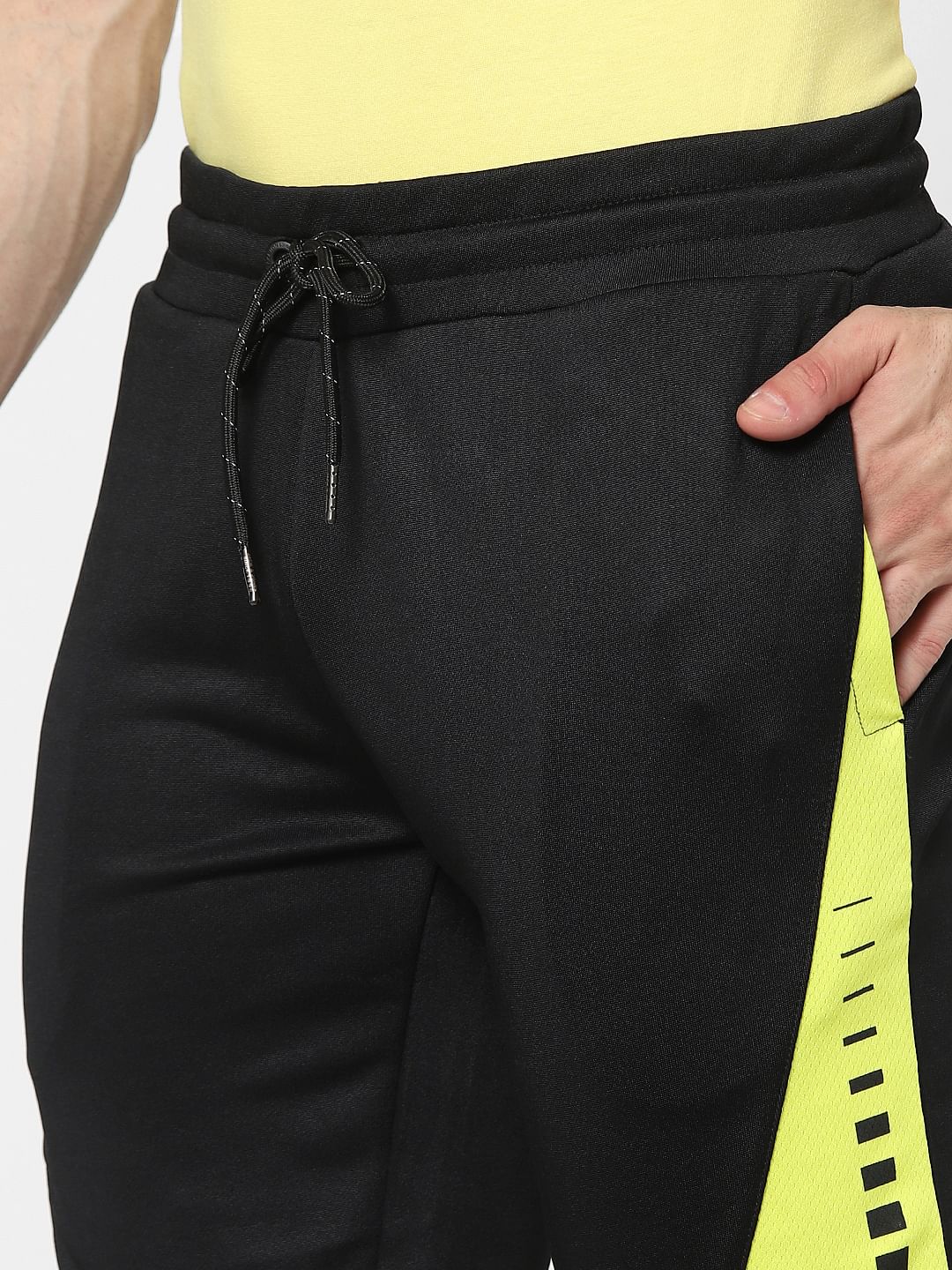 Black Colourblocked Gym Shorts