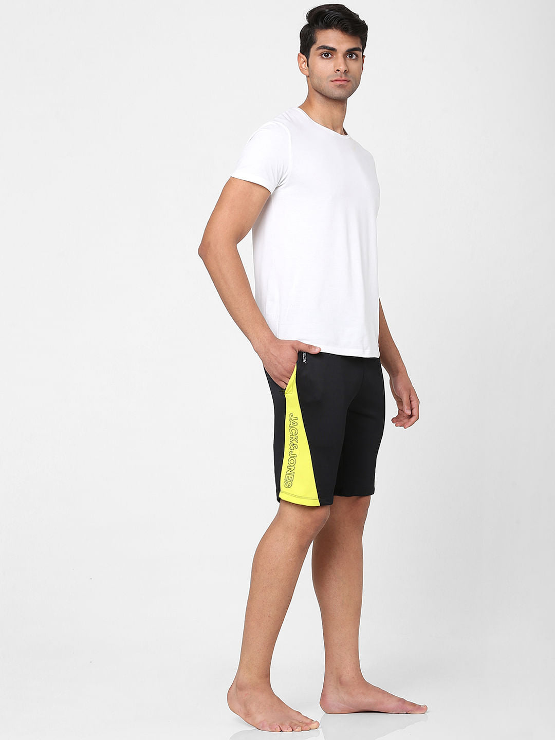 Black Colourblocked Gym Shorts