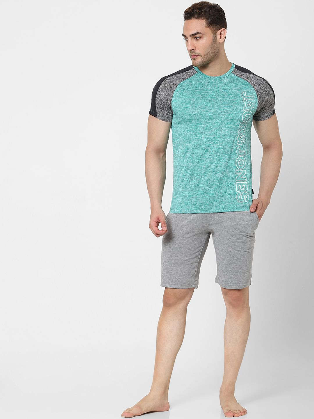 Green Logo Print Gym T-shirt - S