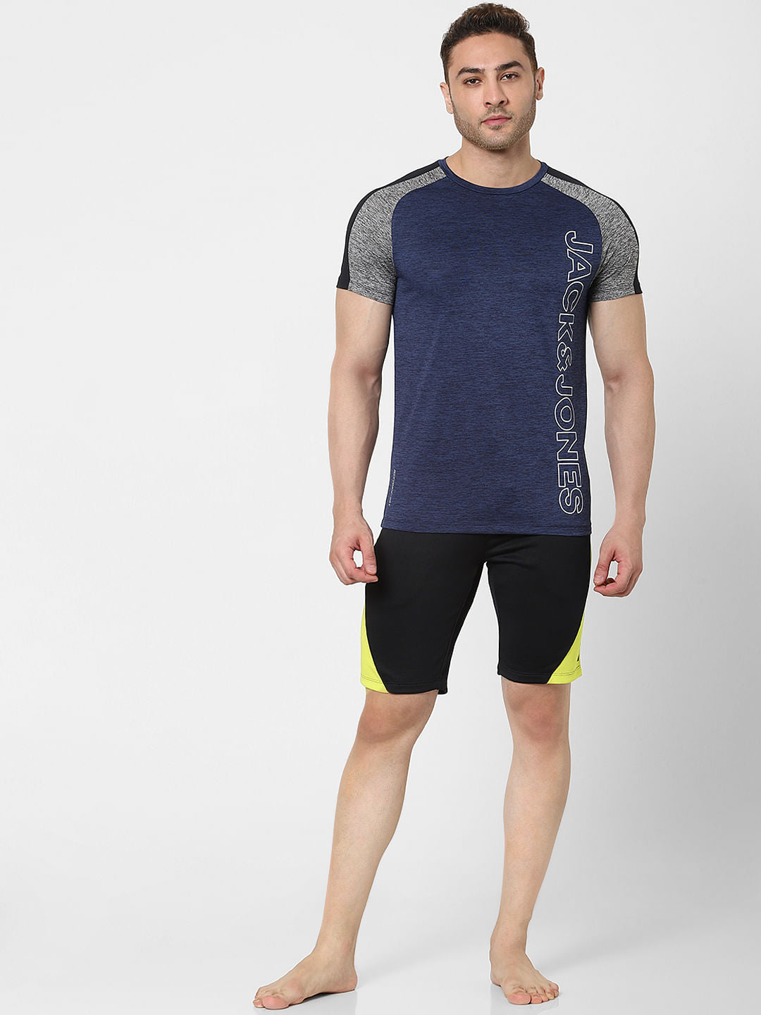 Blue Logo Print Gym T-shirt - S
