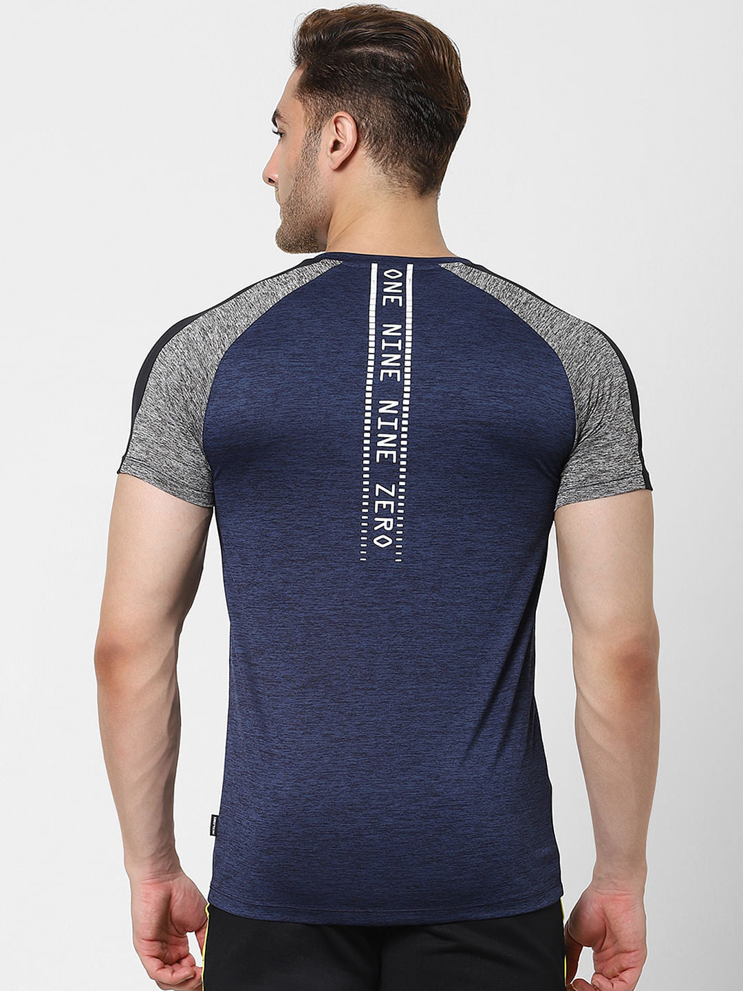 Blue Logo Print Gym T-shirt